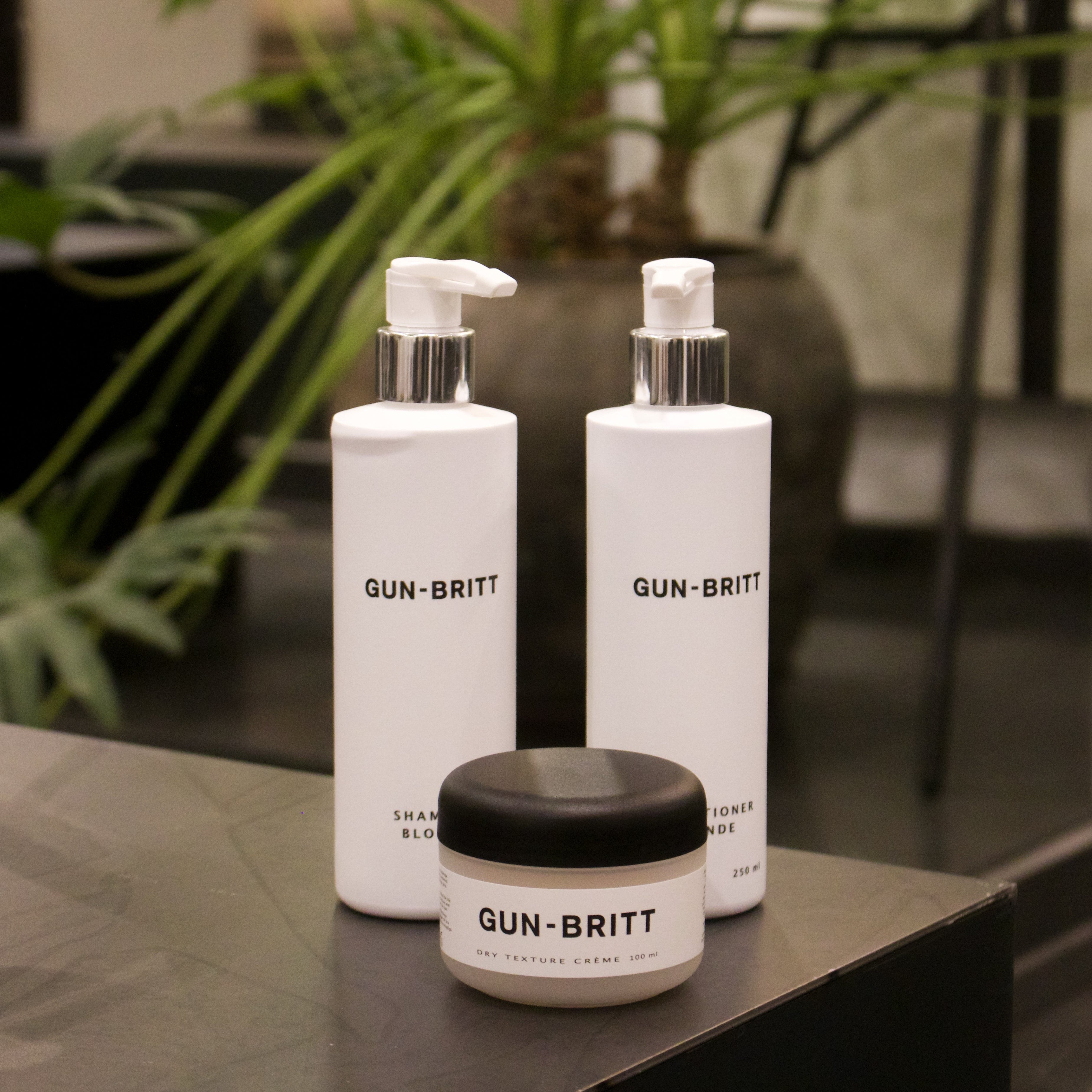 Gun-Britt 250 ml. Blonde Shampoo og Conditioner og Dry Texture Creame